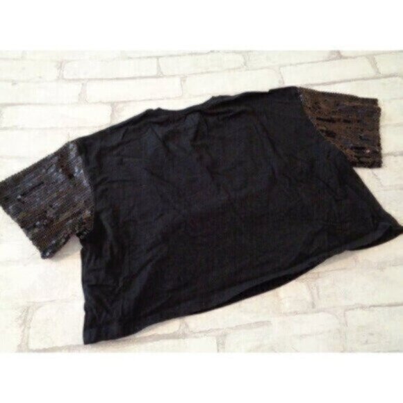 NEW Forever 21 Women's S Sequin Black Crop Top - Picture 4 of 4